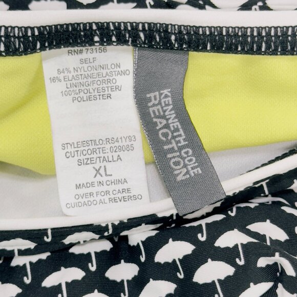 KENNETH COLE REACTION Women's Swimsuit Bottom Black White Umbrellas' Size XL - Picture 8 of 9